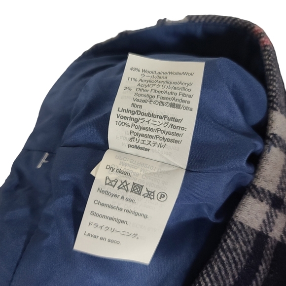 J. Crew Mercantile Plaid Blue Pink Ruffle Wool Blend Back Zip Mini Skirt 2 - Picture 6 of 7